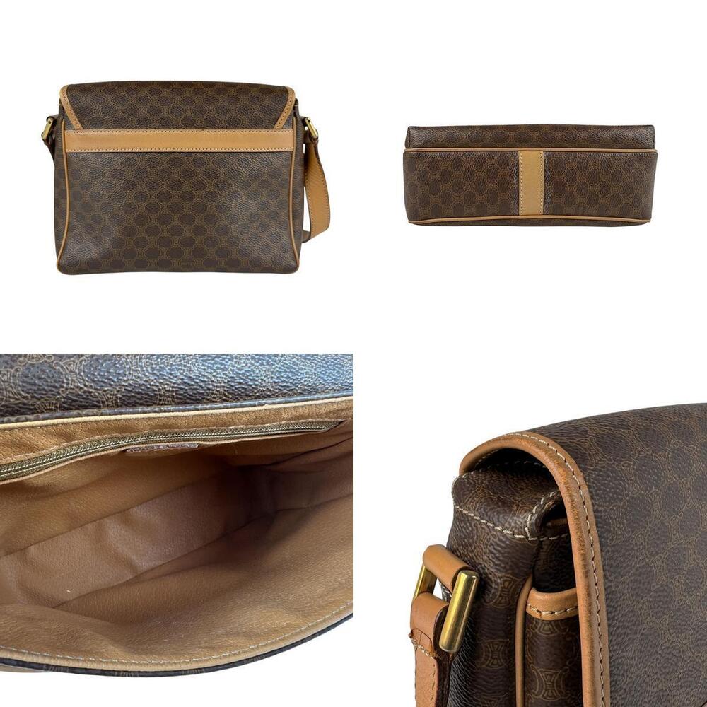 Celine Macadam Leather Shoulder Bag Brown Gold - Picture 3 of 4